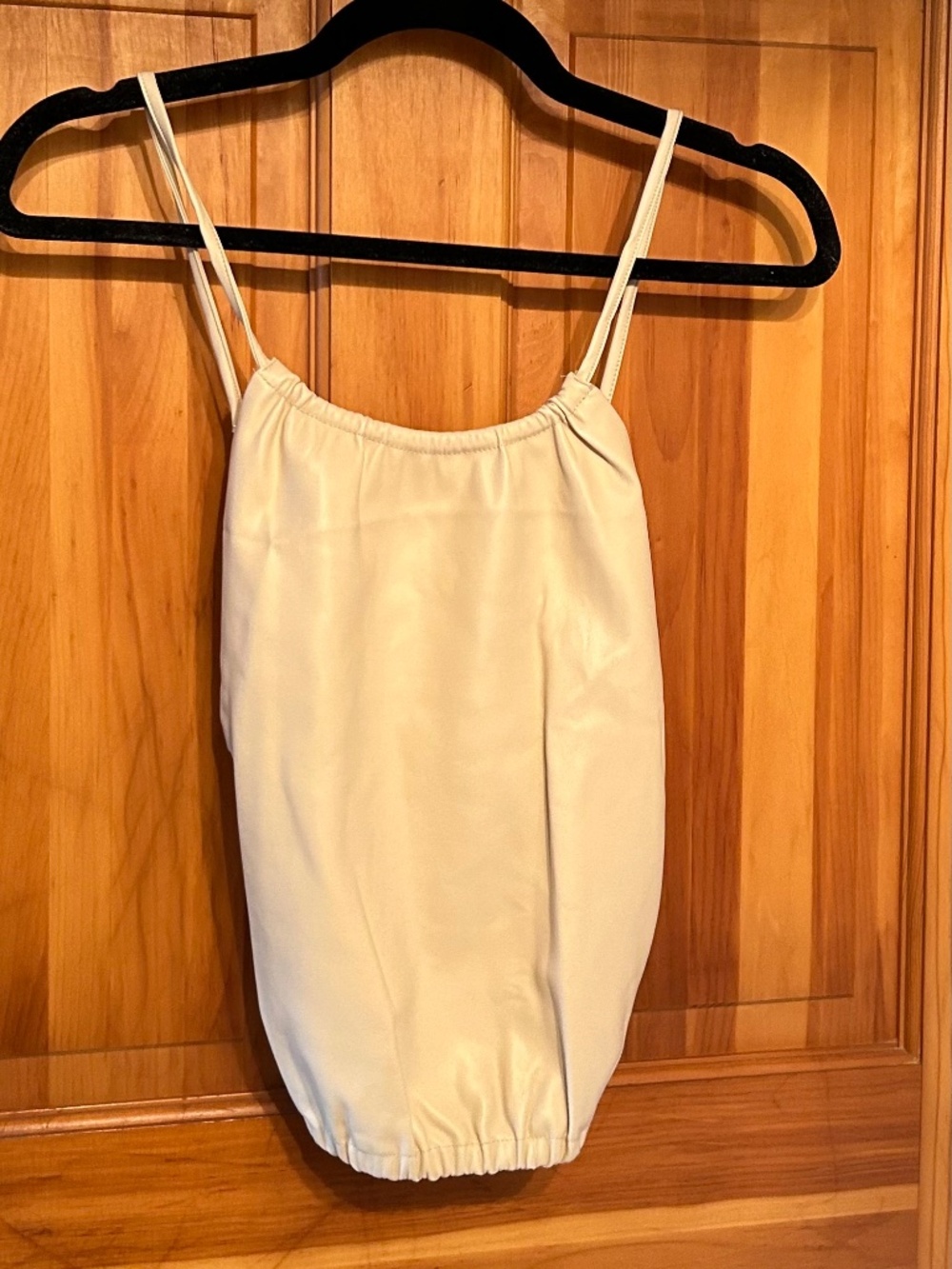 T9 NWT Faux Leather Medium Halter Top